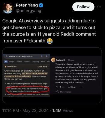 AI Chatbot Provides Quack Advice To Make Cheese Stick To Pizza